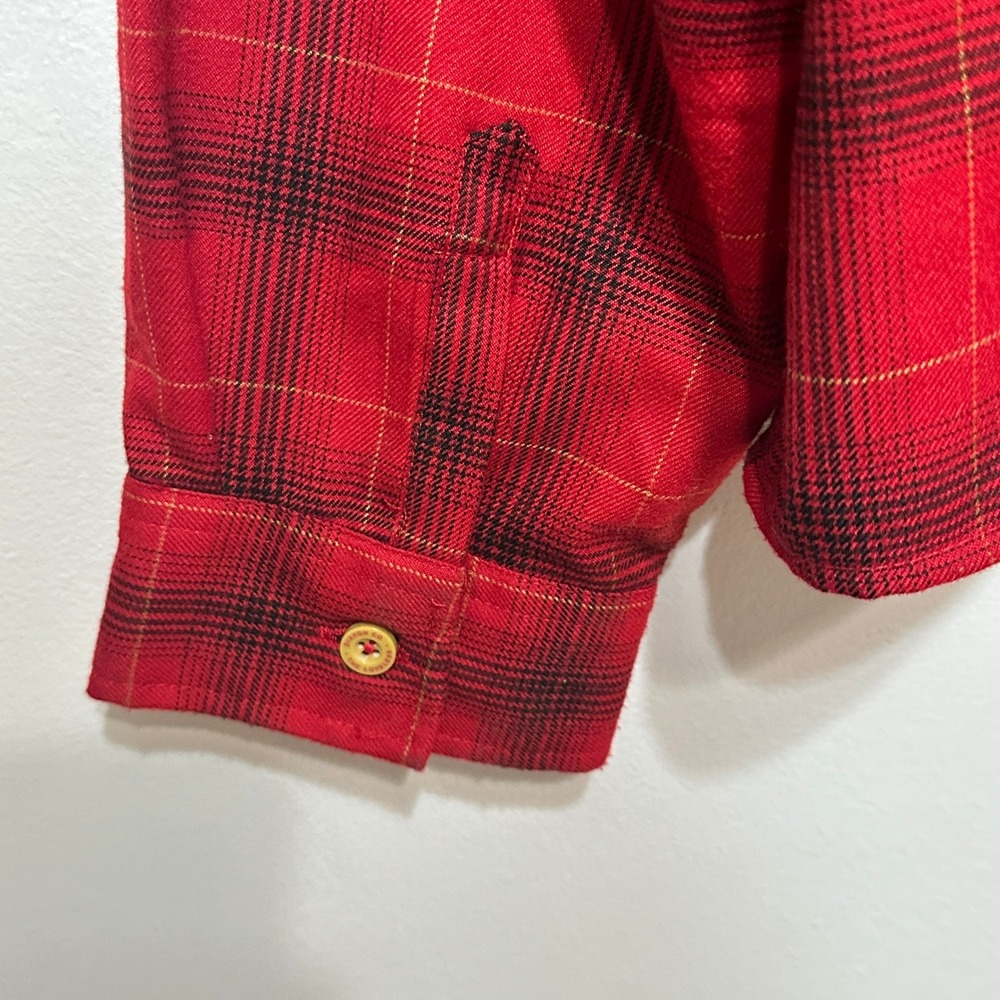 Dixxon Flannel Co The Loveless Womens 2X Red Plaid Cropped Button Up Shirt 90s - Picture 8 of 12